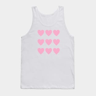 9 light pink hearts for Valentines day Tank Top